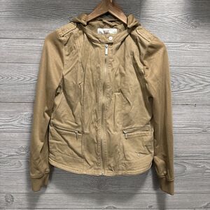 Moto Style Guess Women’s Beige Canvas Biker Jacket Women’s Size M Full Zip